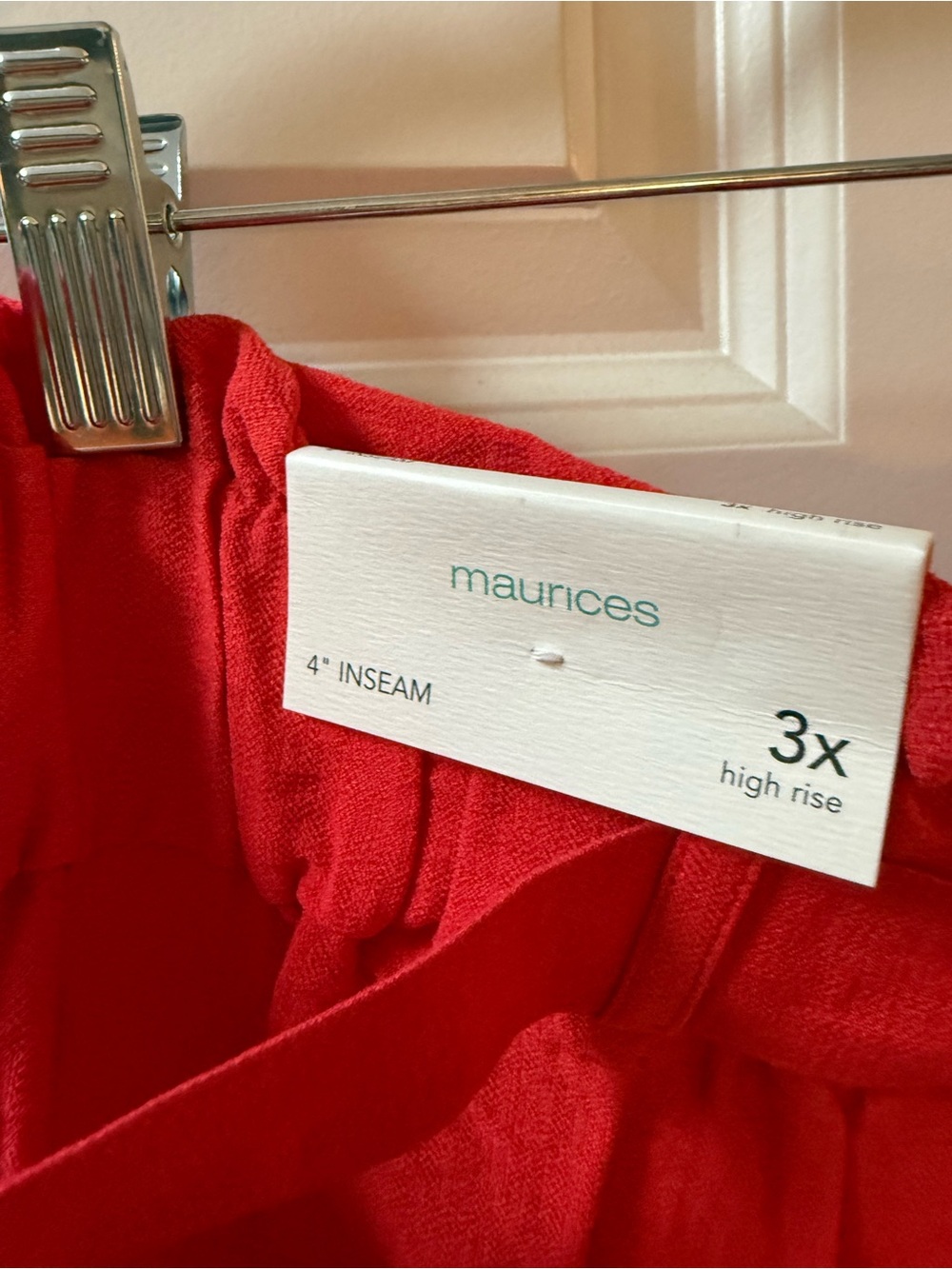 Maurices Red High-Waist Tie-Front Women’s Shorts - Picture 4 of 5